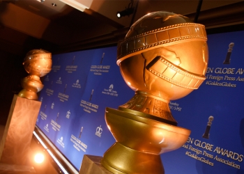 Golden Globe statues are displayed at the 73rd annual Golden Globe Awards nominations at the Beverly Hilton hotel on Thursday, Dec. 10, 2015, in Beverly Hills, Calif. The 73rd annual Golden Globe Awards will be held on Sunday, Jan. 10, 2016. (Photo by Chris Pizzello/Invision/AP)