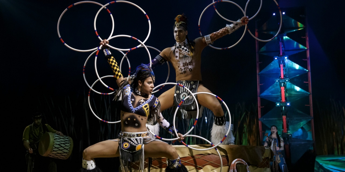 Editorial use only. /NO SALES
Mandatory Credit: Photo by SALVATORE DI NOLFI/EPA-EFE/Shutterstock (10233119ap)
Amerindian dancers of the Cirque du Soleil perform on stage, during the premiere of the show 'Totem' in Geneva, Switzerland, 09 May 2019. The show will be staged at the Plaine de Plainpalais in Geneva from 09 May to 16 June.
Cirque du Soleil stages Totem in Geneva, Switzerland - 09 May 2019