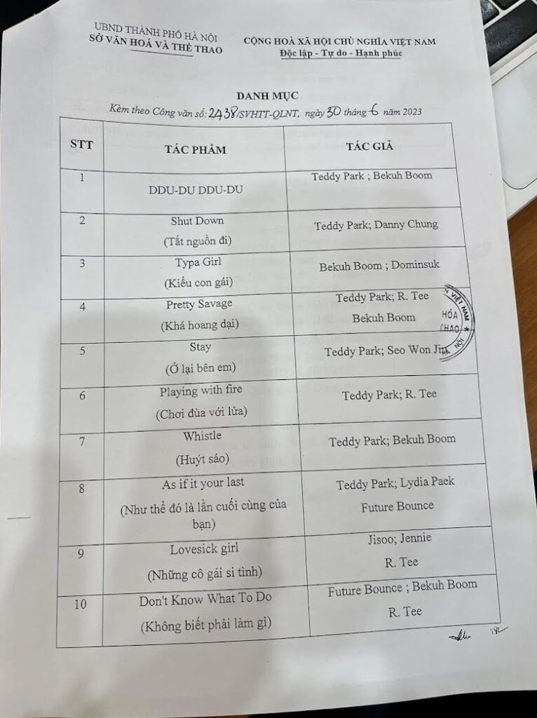 Danh sách biểu diễn của BLACKPINK tại Hà Nội