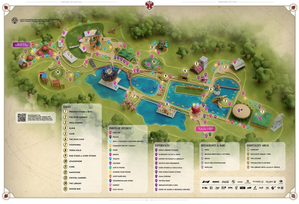 Bản đồ được phổ biến công khai cho những người tham dự Tomorrowland 2023