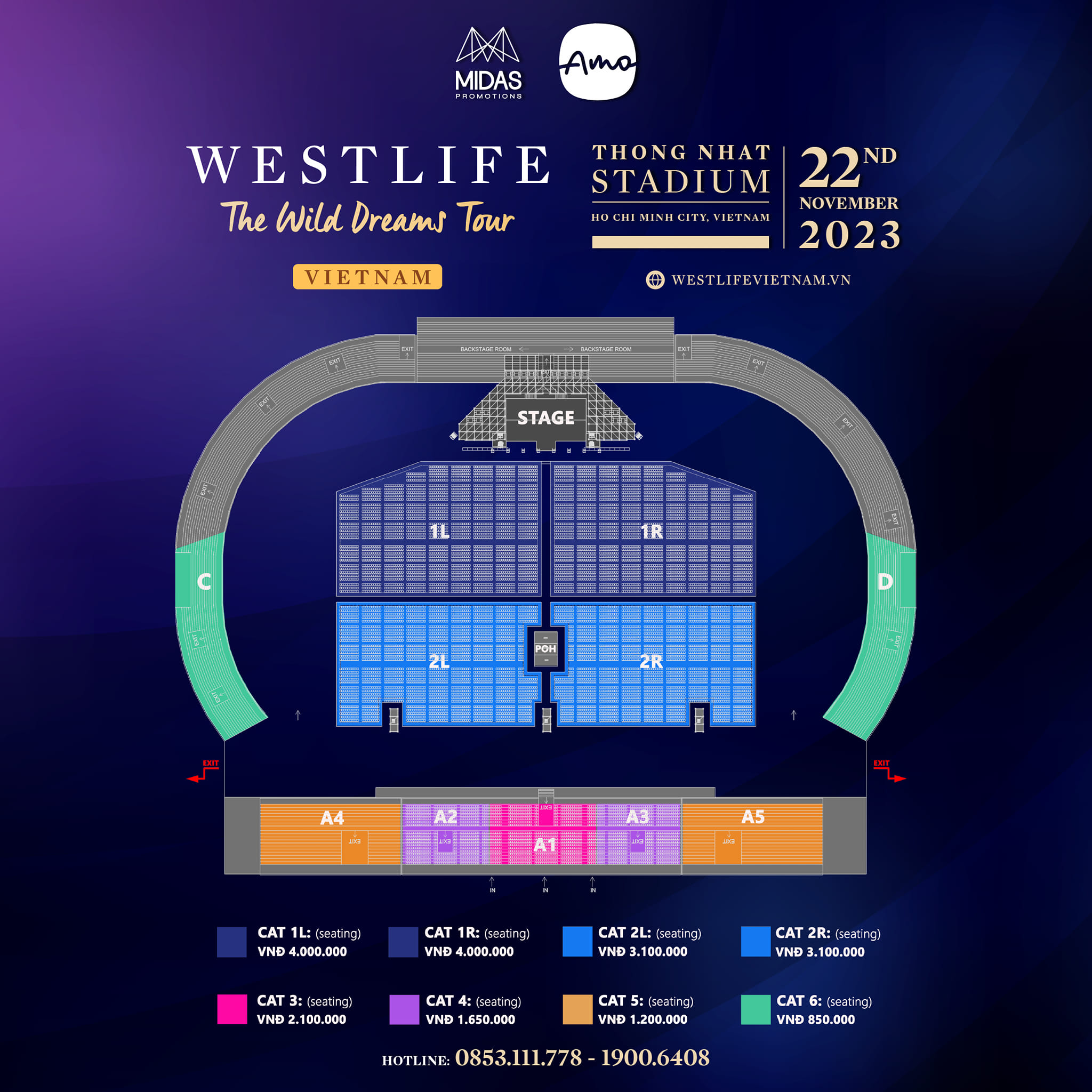 Giá vé concert Westlife Việt Nam