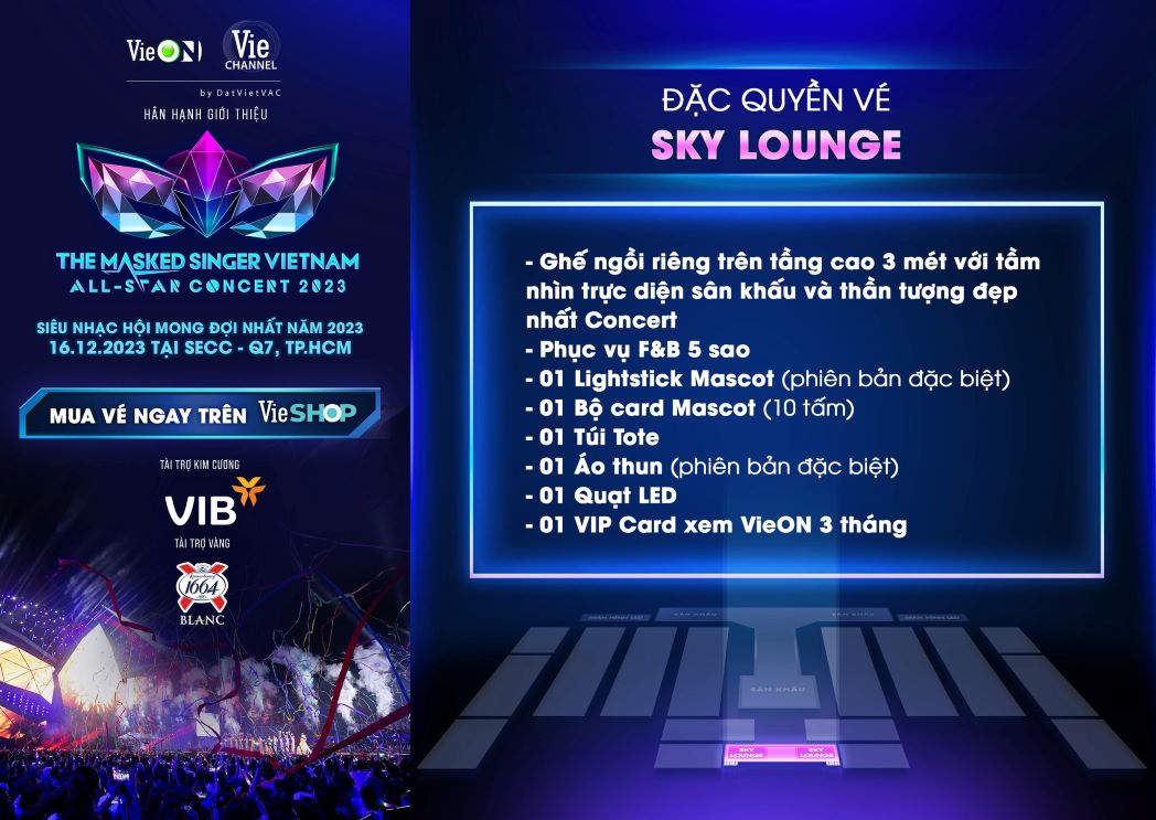 Đặc quyền giá vé concert Ca sĩ mặt nạ 2023