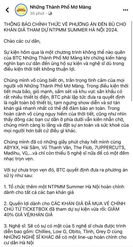 Những Thành Phố Mơ Màng Summet Tour se tro lai Ha Noi vao thang 7