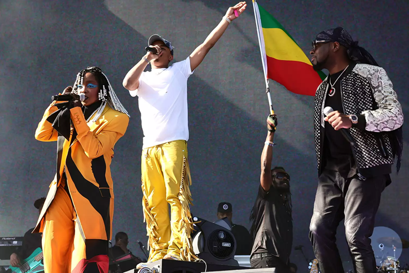 Lauryn Hill, YG Marley và Wyclef Jean. Ảnh: ARTURO HOLMES/GETTY IMAGES coachella 2024