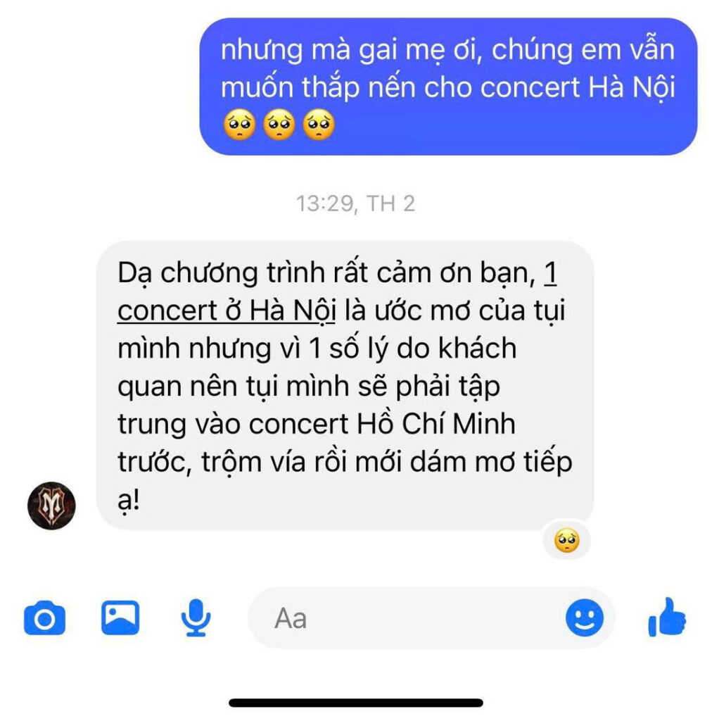 Khan gia Ha Noi rat hy vong 33 anh trai se ra thu do to chuc concert