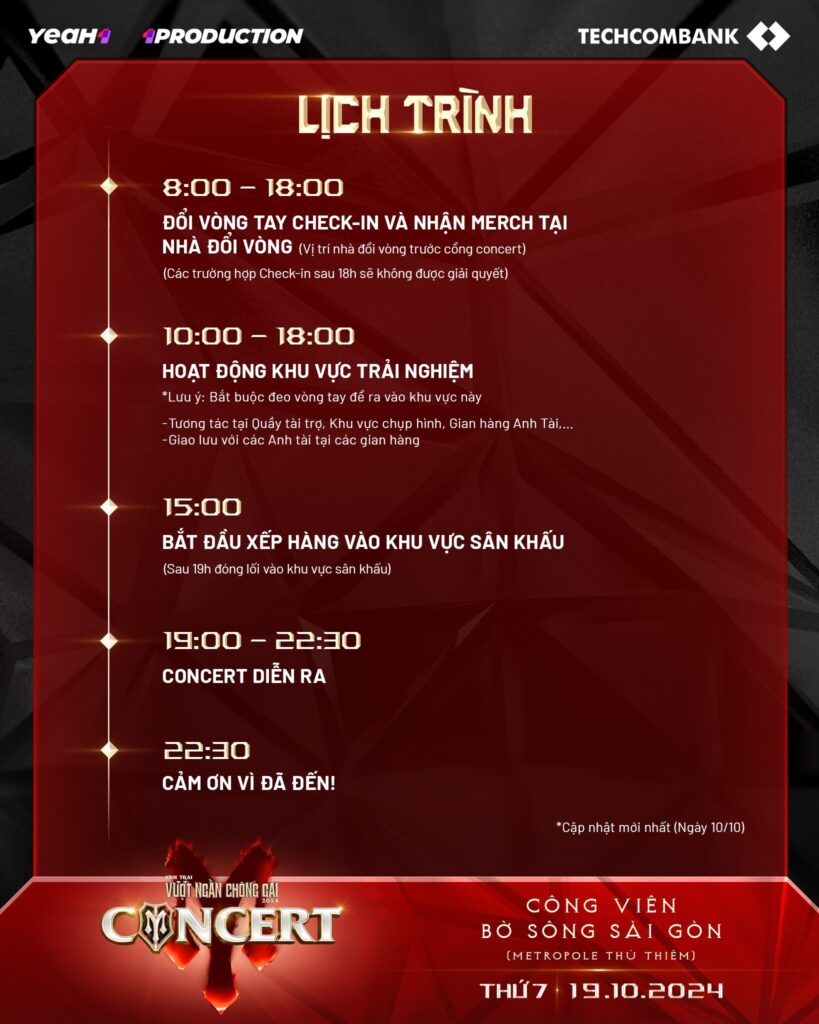 Lịch trinh dien ra dem concert