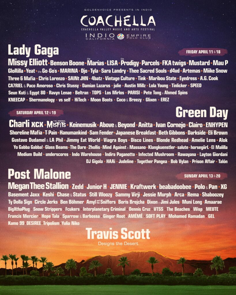 Lineup cu the cua Coachella 2025