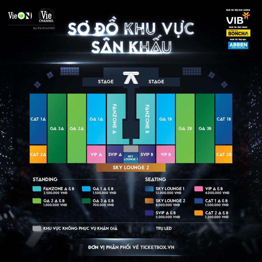 Seatmaps concert Anh Trai Say Hi Day 5