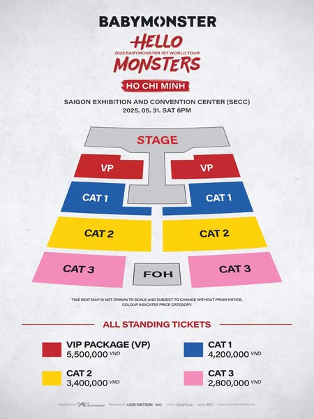 Seatmap concert Babymonster tai Viet Nam