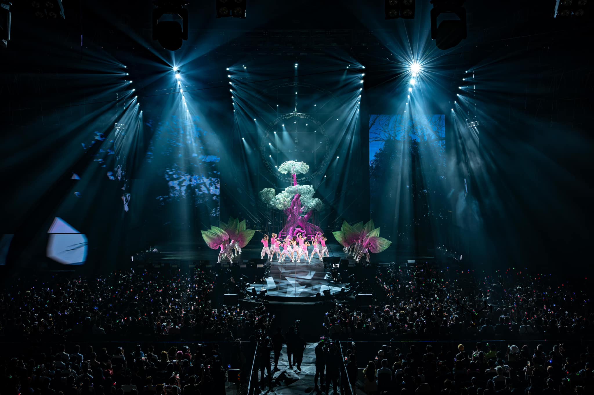 hoang thuy linh concert San khau lay cam hung tu mot khu vuon huyen ao tao nen khong gian dam chat nghe thuat trong concert.
