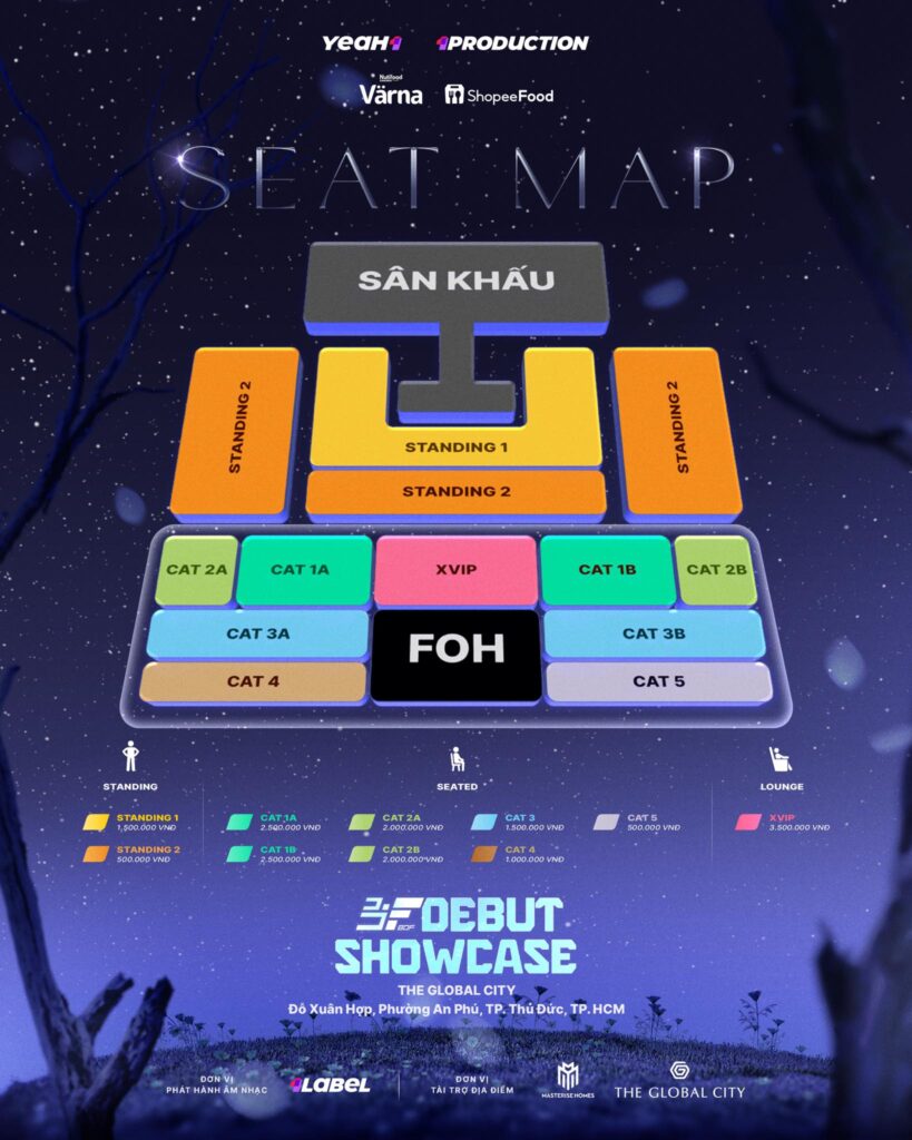 Seatmaps sân khấu B.O.F Debut Showcase