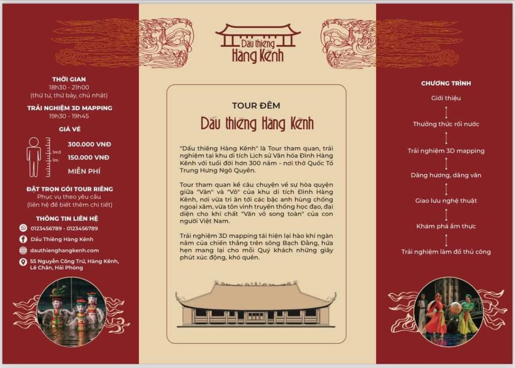 lộ trình tour đêm dấu thiêng hàng kênh