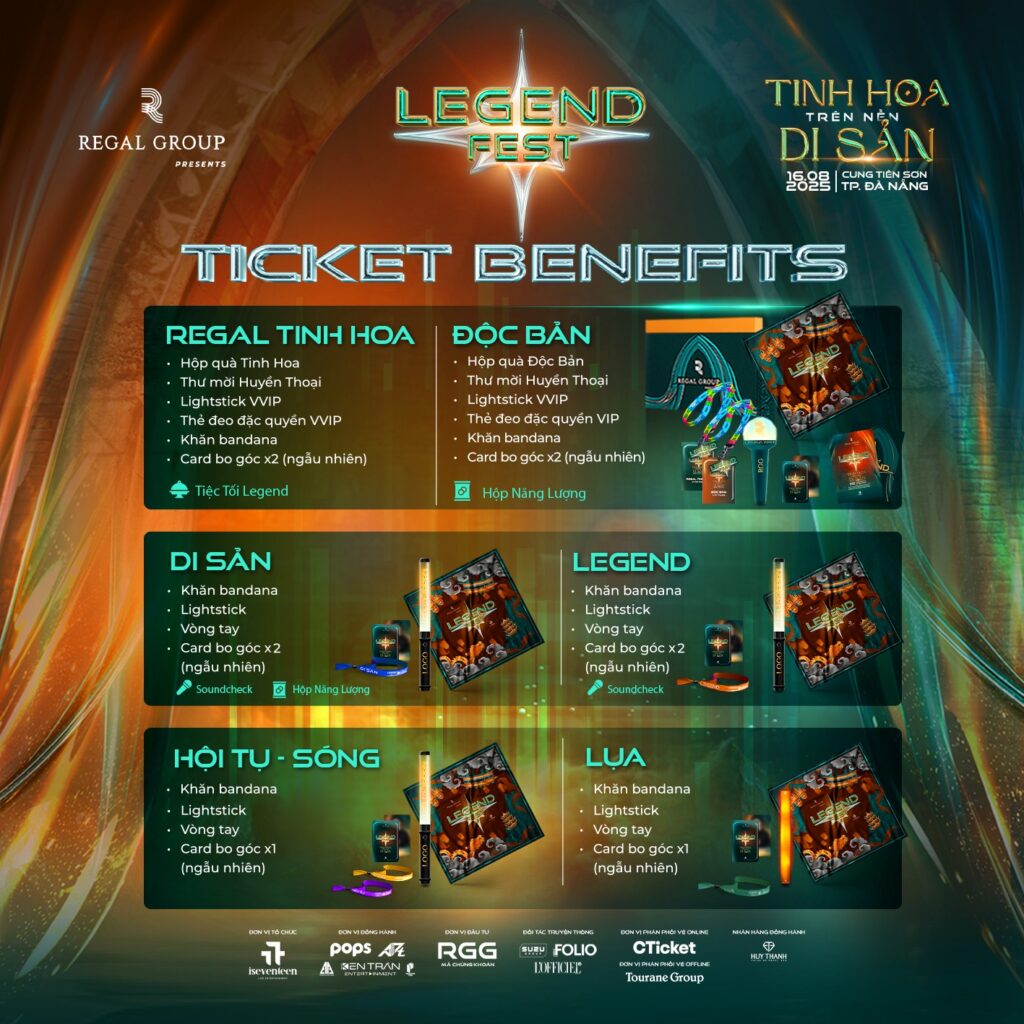 legend fest 2025 quyền lợi hạng vé