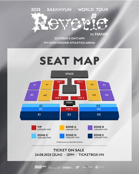 seatmap concert baekhyun tại việt nam