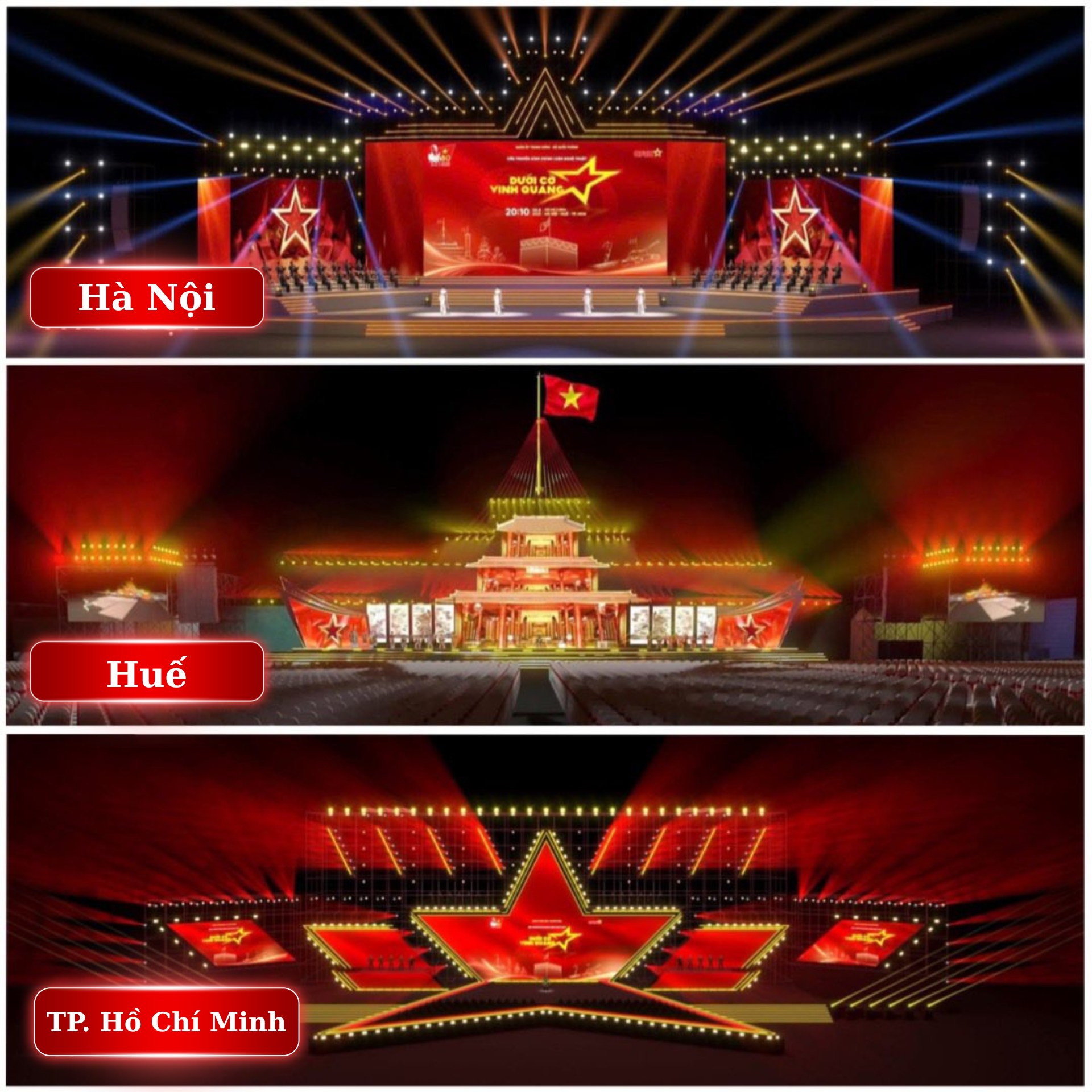 3 điểm cầu Dưới cờ vinh quang