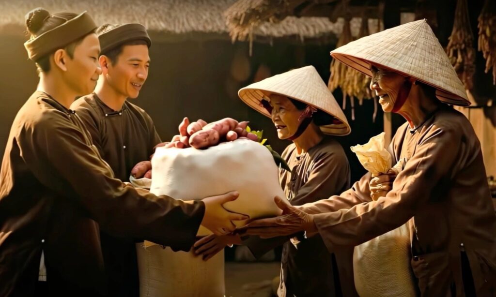Chi tiết bàn tay dư thừa trong cảnh người dân nhường cơm sẻ áo trong MV