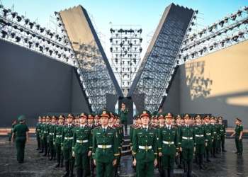 Đội hình tham dự duyệt binh tại Quảng trường Đỏ luyện tập cho đêm nhạc nghệ thuật đặc biệt