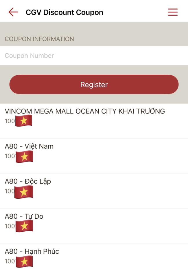Vé miễn phim xem trực tiếp lễ kỷ niệm, diễu binh, diễu hành 80 năm Quốc khánh 2.9 tại rạp CGV 1