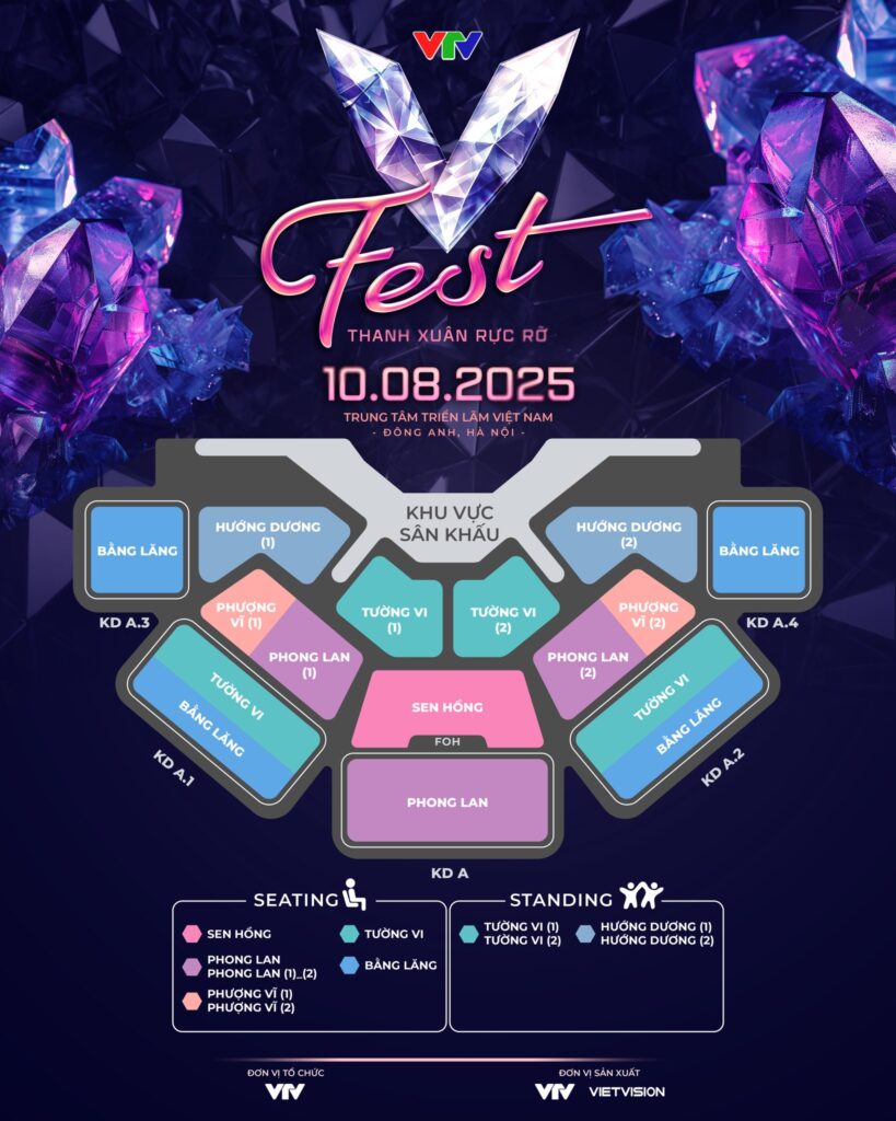 sơ đồ chỗ ngồi v fest thanh xuân rực rỡ