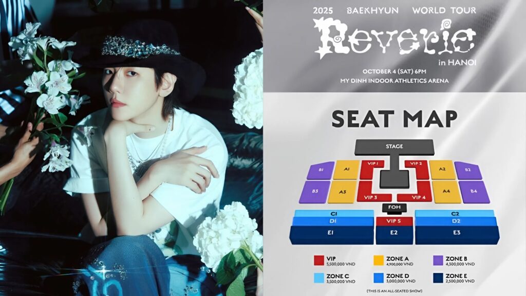concert reverie in hà nội của baekhyun công bố seatmap