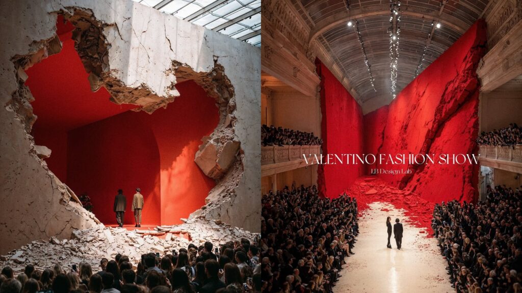 Sàn diễn AI Valentino Fashion Show
